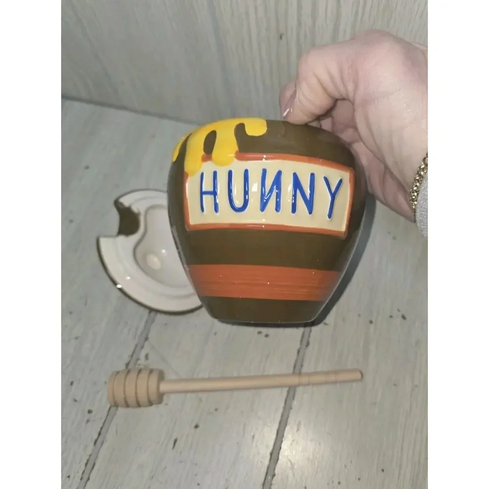 Disney Winnie The Pooh Hunny Pot Honey Jar Trinket Treat Jar Cute Kitschy NIB